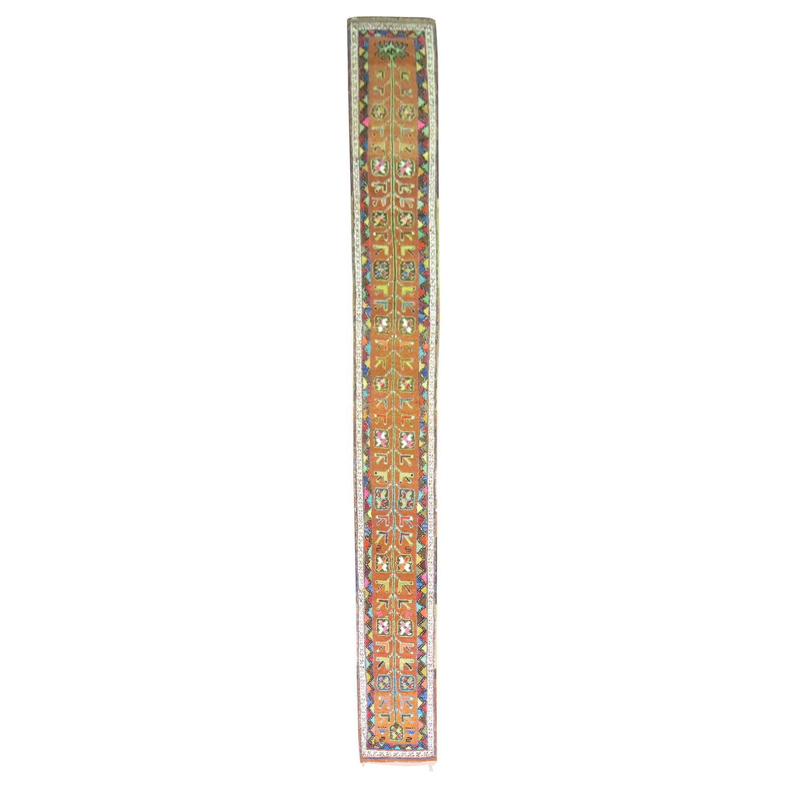 Vintage 1940 Turkish Anatolian Wool Runner Oushak 23 x 202 in: Vintage 1940 Turkish Anatolian Wool Runner Oushak 23 x 202 in Discover the exquisite beauty of this Zabihi Collection Skinny Long Vintage Turkish Anatolian Runner, a stunning addition to any space. Me