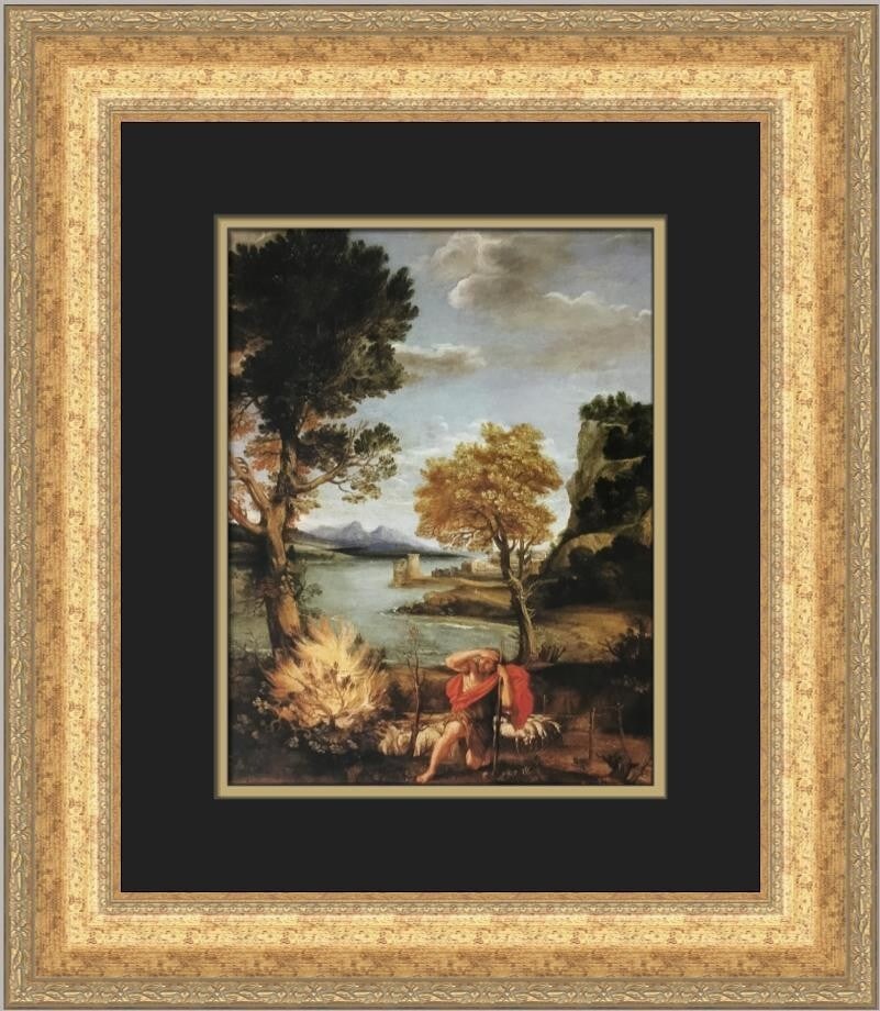 Domenichino Moses and the Burning Bush Custom Framed Print 19x17 (1 of 2)