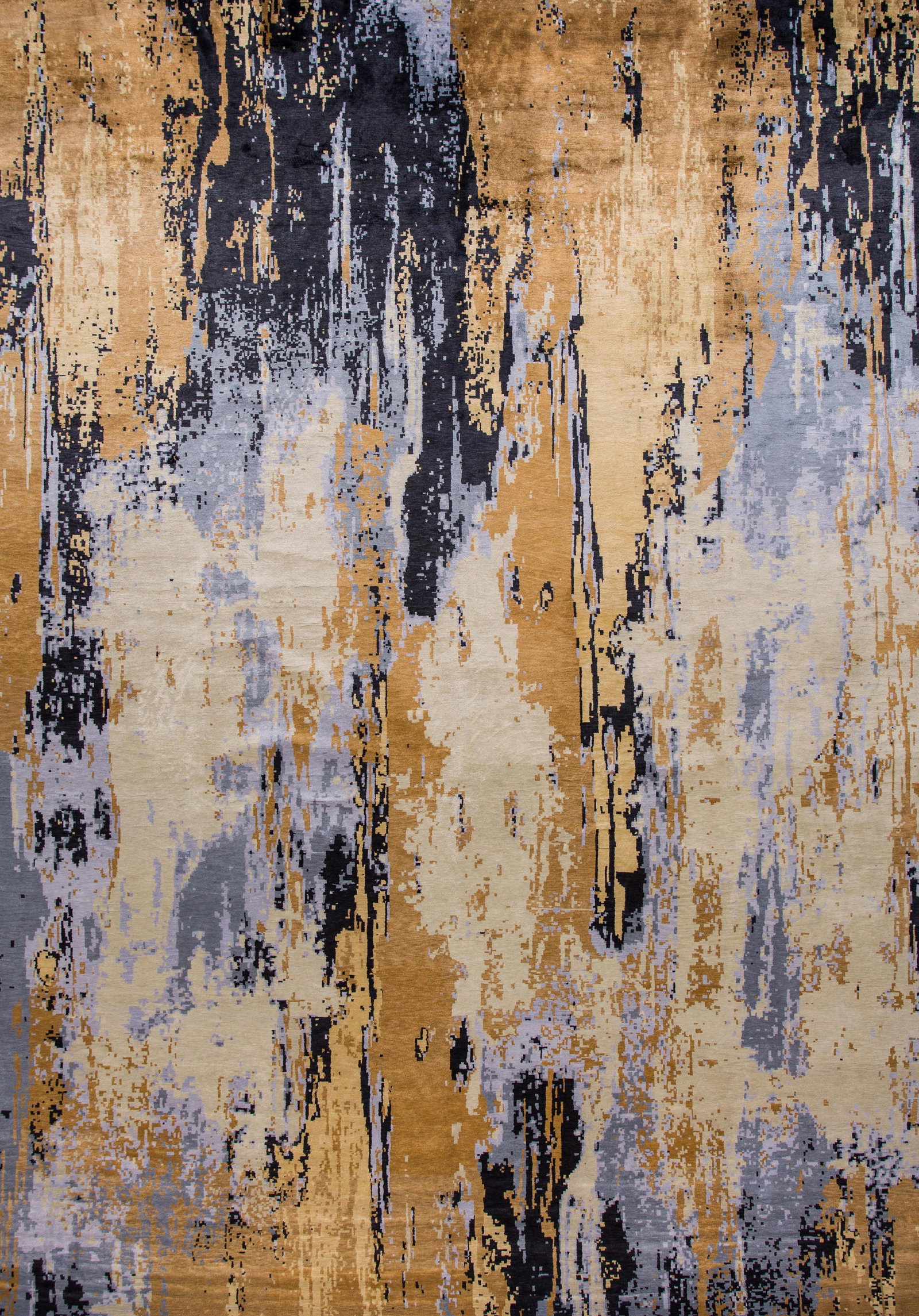 21st Century Modern Abstract Hand-Knotted Wool Rug 13'1'' x 17'' Ivory Design: 21st Century Modern Abstract Hand-Knotted Wool Rug 13'1'' x 17'' Ivory Design Enhance your living space with this stunning 21st Century Modern Abstract Wool & Silk Rug. Hand-knotted with an elegant iv