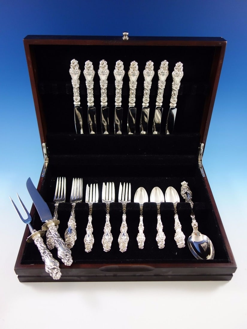35 Piece Sterling Flatware Service for 8 Whiting Lily No Monogram (1 of 7)