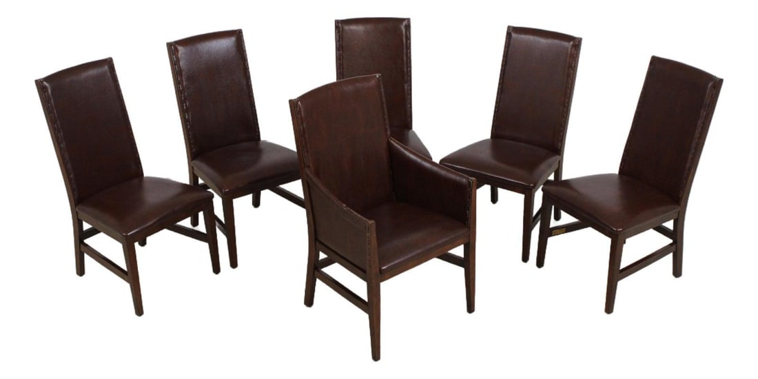 Six Leather Dining Chairs from Nichols and Stone Departures Collection Set of 6 (1 of 10)