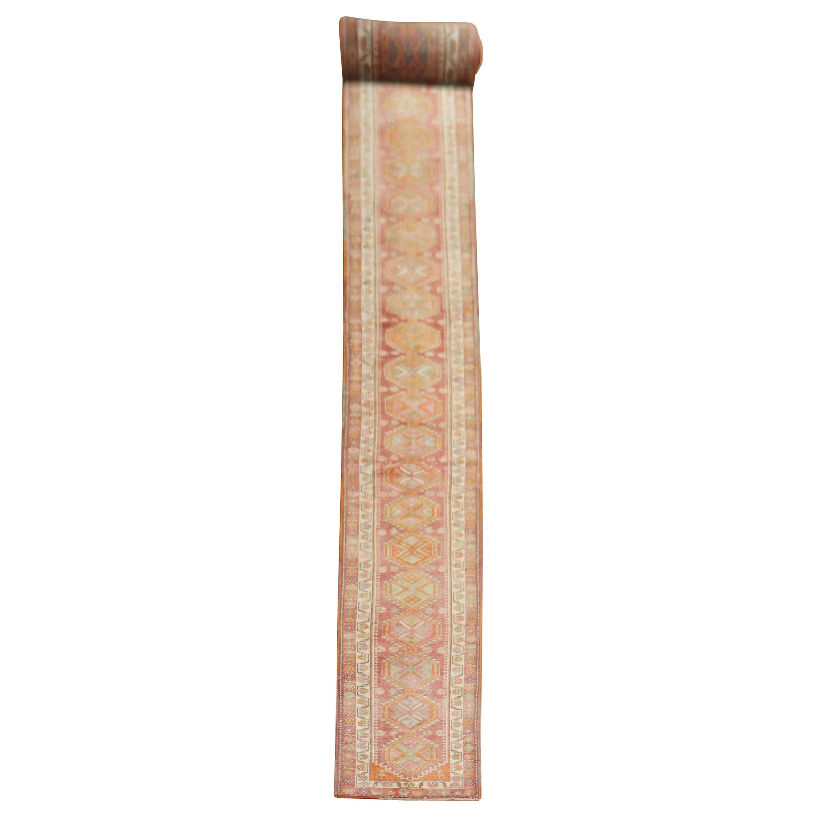 Rare Mid-20th Century Turkish Wool Geometric Runner 35 x 361 in: Rare Mid-20th Century Turkish Wool Geometric Runner 35 x 361 in This exquisite long Turkish Anatolian geometric runner rug is a stunning addition to any space. Hand-knotted from high-quality wool, thi