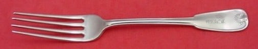 Tiffany & Co. Palm Sterling Silver Junior Fork 6.5" Monogrammed: Tiffany & Co. Palm Sterling Silver Junior Fork 6.5" Monogrammed This exquisite Palm by Tiffany & Co. junior fork measures 6 1/2 inches and is crafted from high-quality sterling silver. The elegant Pal