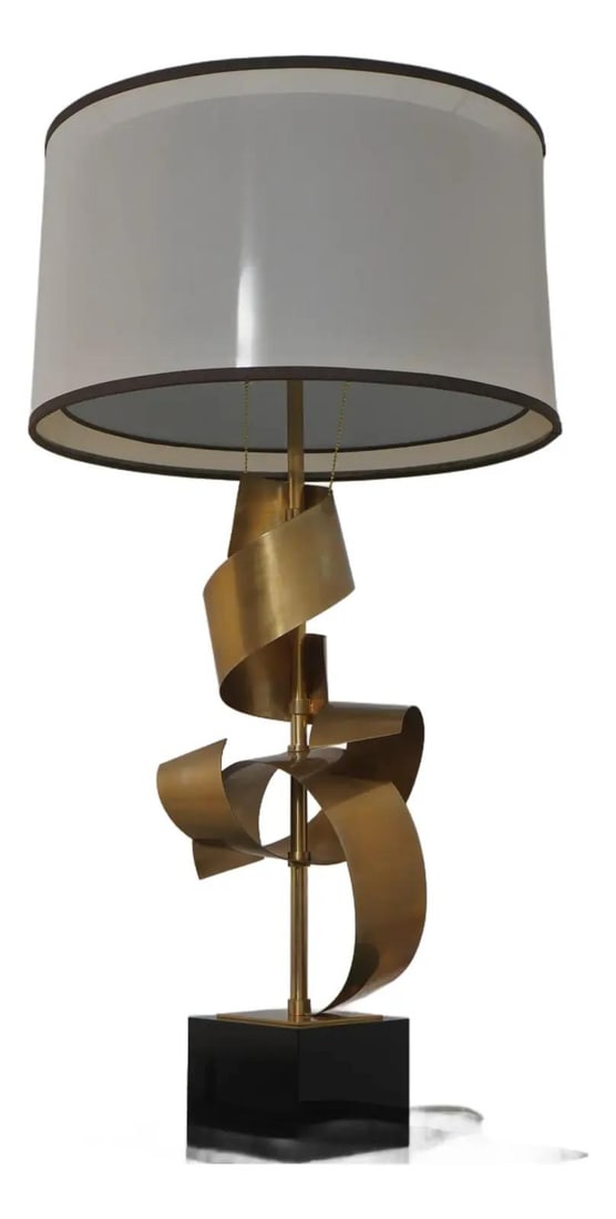 Modern Brass Lamp With Granite Base By John Richard Circa 1990s (1 of 10)