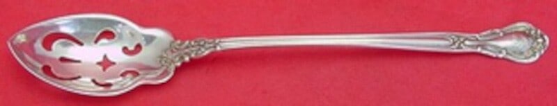 Gorham Chantilly Sterling Silver Pierced Olive Spoon 5 7/8": Gorham Chantilly Sterling Silver Pierced Olive Spoon 5 7/8" This exquisite olive spoon is a stunning example of the Chantilly pattern by Gorham, crafted from high-quality sterling silver. Measuring 5 