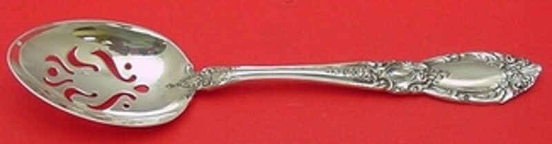Towle King Richard Sterling Silver Pierced Serving Spoon 8 5/8" (1 of 2)