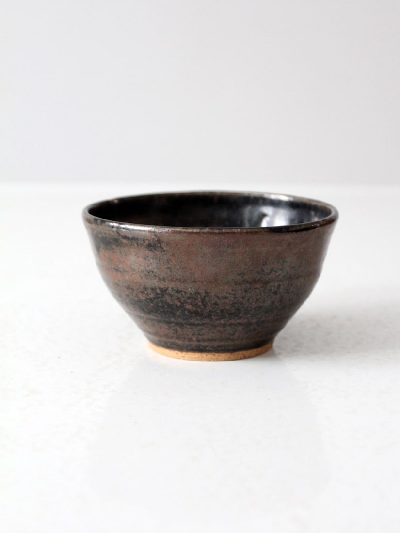 Brown Glazed Studio Pottery Serving Bowl Handmade Vintage (1 of 8)
