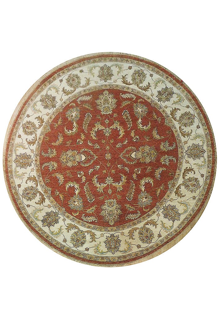 8 x 8 Vegetable Dyed Chobi Handmade Wool Area Rug India: 8 x 8 Vegetable Dyed Chobi Handmade Wool Area Rug India Free continental US Shipping Enhance your living space with the exquisite 8 x 8 Vegetable Dyed Chobi Natural Wool Handmade Round Rug. This stunn
