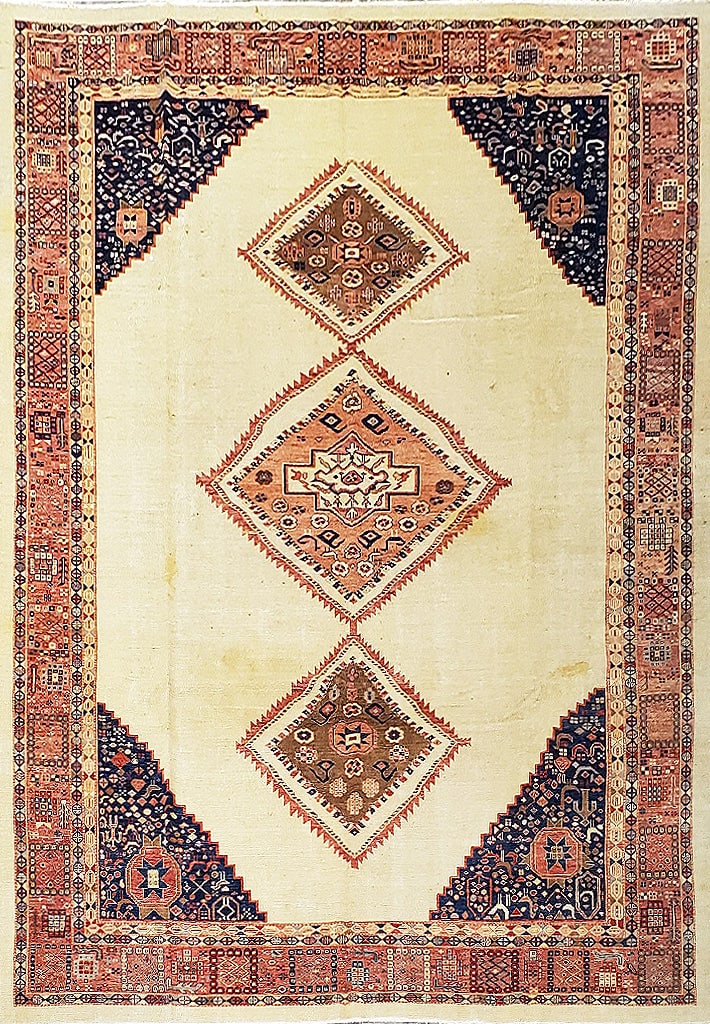 10 x 12.9 Handmade Persian Mahal Rug in Dull Orange: 10 x 12.9 Handmade Persian Mahal Rug in Dull Orange Free continental US Shipping Enhance your living space with this exquisite 10' x 12' 9" Authentic Persian Mahal Rug. Handcrafted by skilled Persian 