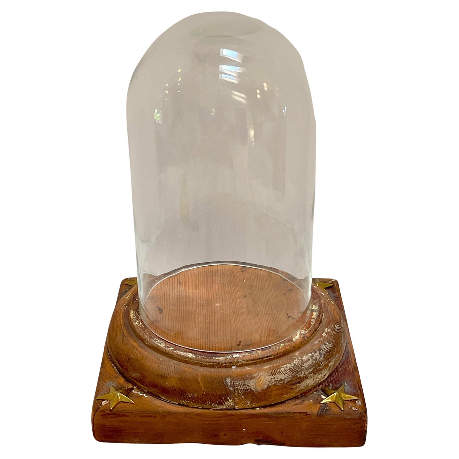 19th Century French Neoclassical Wood Glass Cloche with Brass Accents: 19th Century French Neoclassical Wood Glass Cloche with Brass Accents This exquisite 19th Century French Neoclassical cloche/dome stands as a testament to timeless elegance and craftsmanship. Originat