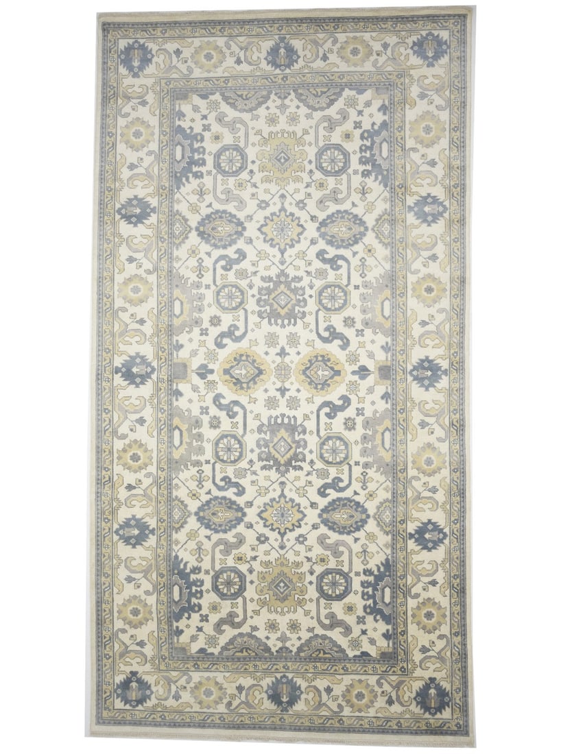 Oversized Handmade Oushak Chobi Rug 9'4 x 17'10 Eco-Friendly Floral Design (1 of 15)