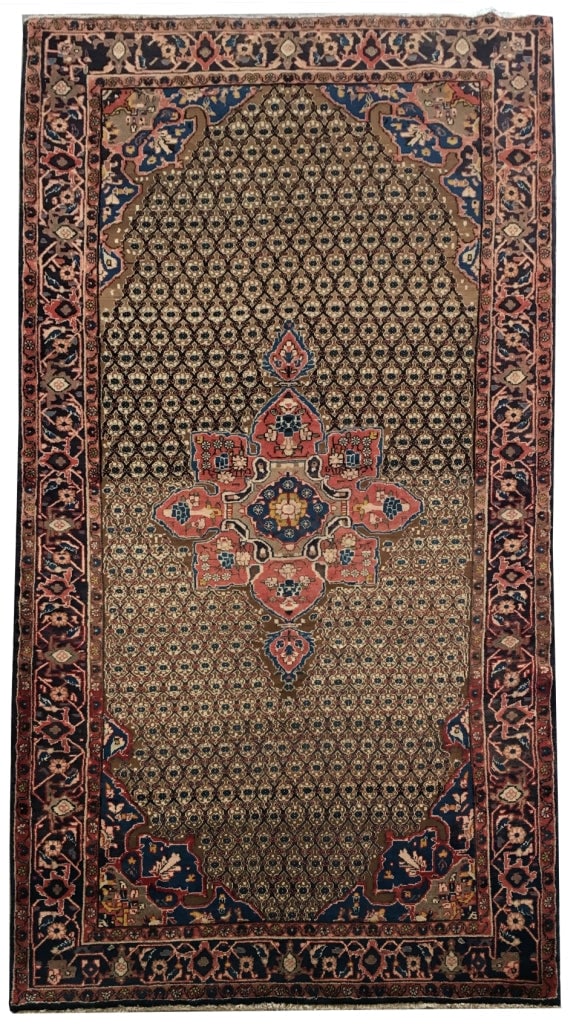 Persian Kolyaei Rug 5'2 x 9'5 Coffee Brown Handwoven Wool Iran: Persian Kolyaei Rug 5'2 x 9'5 Coffee Brown Handwoven Wool Iran Free continental US Shipping Introducing the exquisite 5' 2" x 9' 5" Coffee Brown Persian Kolyaei Rug, a luxurious fusion of traditional 