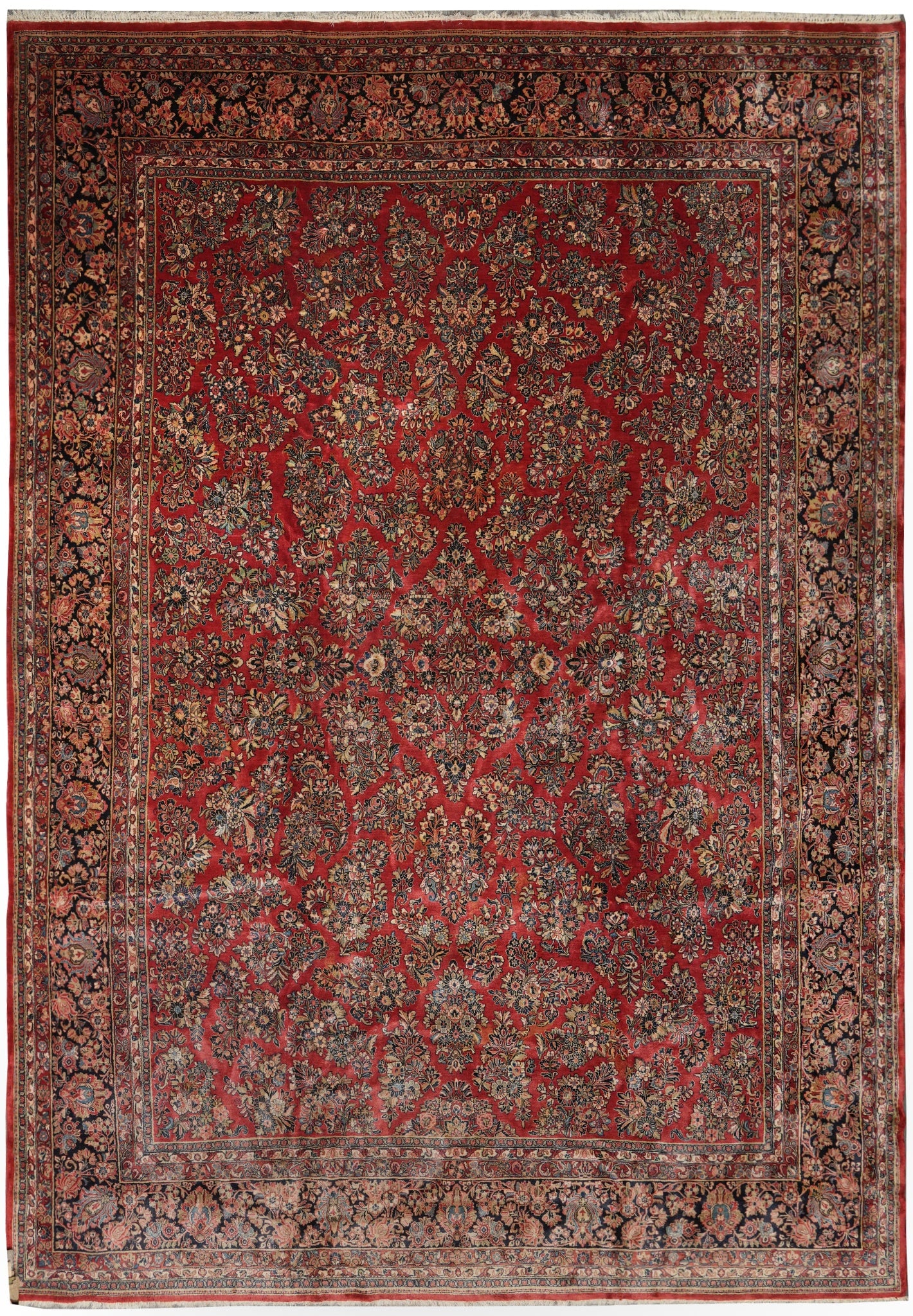 14 x 19 Antique Persian Sarouk Hand Knotted Wool Rug (1 of 12)