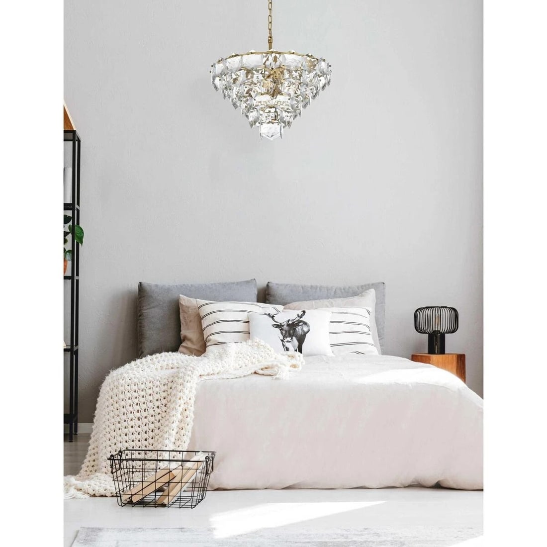 Adaline 24 in Crystal Iron Chandelier Satin Gold 11 Light (1 of 8)