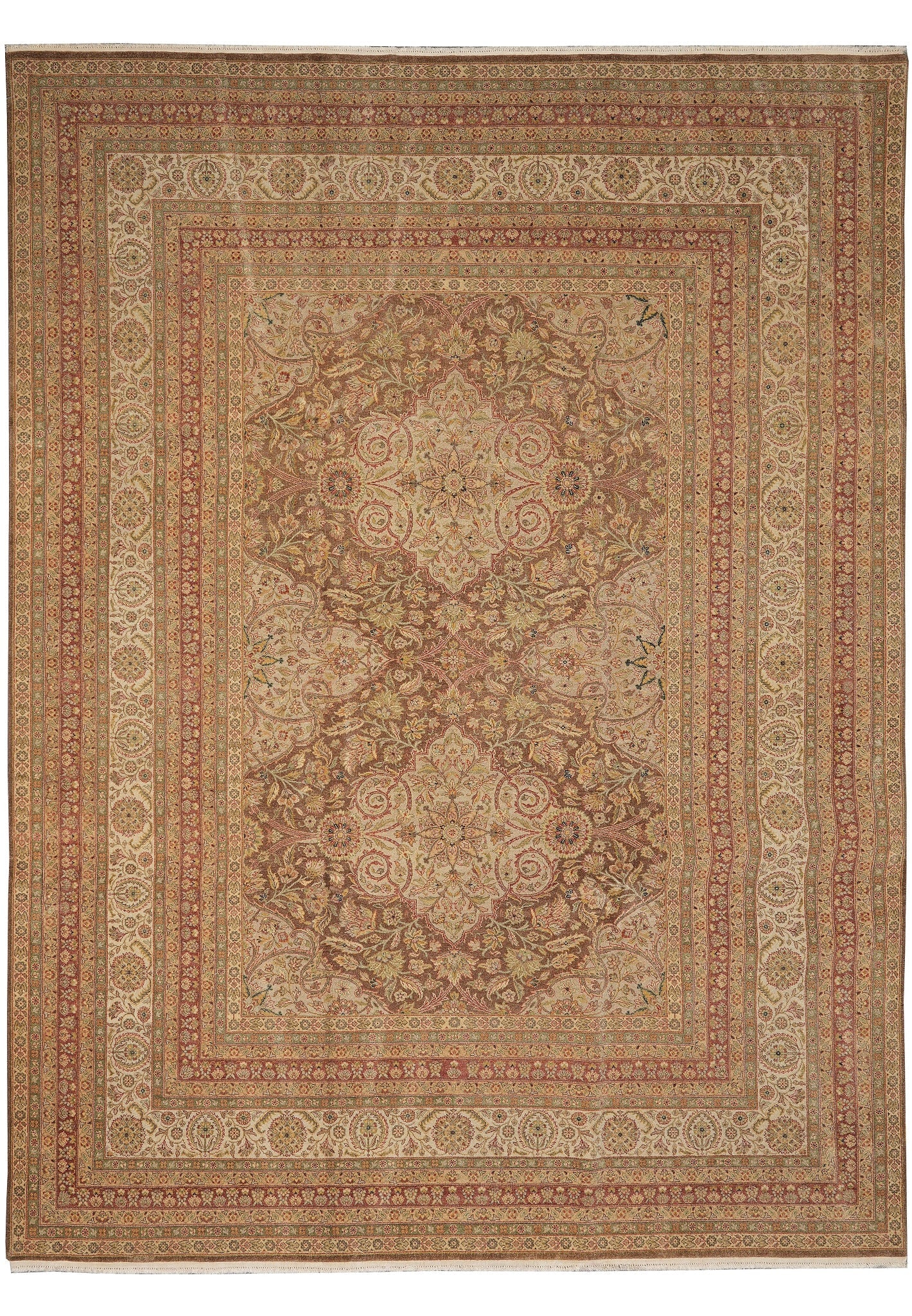Haji Jaili 9.1 x 11.9 Natural Wool Chobi Rug Earthy Neutral Warm Tones: Haji Jaili 9.1 x 11.9 Natural Wool Chobi Rug Earthy Neutral Warm Tones Free continental US Shipping This hand-knotted area rug is crafted from high-quality natural wool, featuring a classic Chobi Pesh