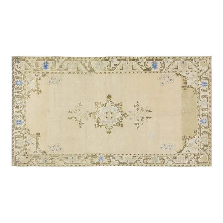 Hand-Knotted Wool Anatolian Area Rug 4'x7'6" Vintage Turkish Design: Hand-Knotted Wool Anatolian Area Rug 4'x7'6" Vintage Turkish Design This vintage Turkish Anatolian rug is hand-knotted from wool using traditional rug-making techniques. It features a blend of classic