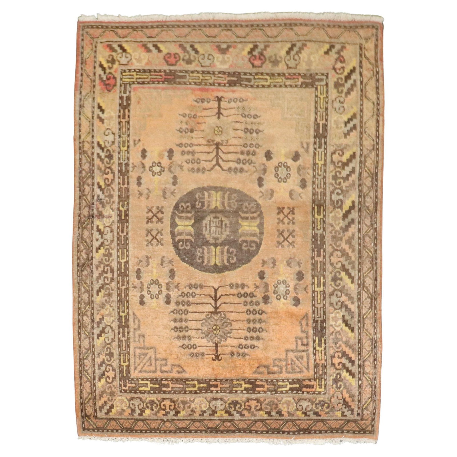 Late 19th Century Khotan Hand-Knotted Wool Rug 49 x 64 in (1 of 12)