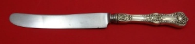 Sterling Silver Old French Blade Dinner Knife King George Pattern 9 5/8 Inch: Sterling Silver Old French Blade Dinner Knife King George Pattern 9 5/8 Inch This is a Gorham King George pattern sterling silver dinner knife featuring a hollow handle and an old French blade. The kn