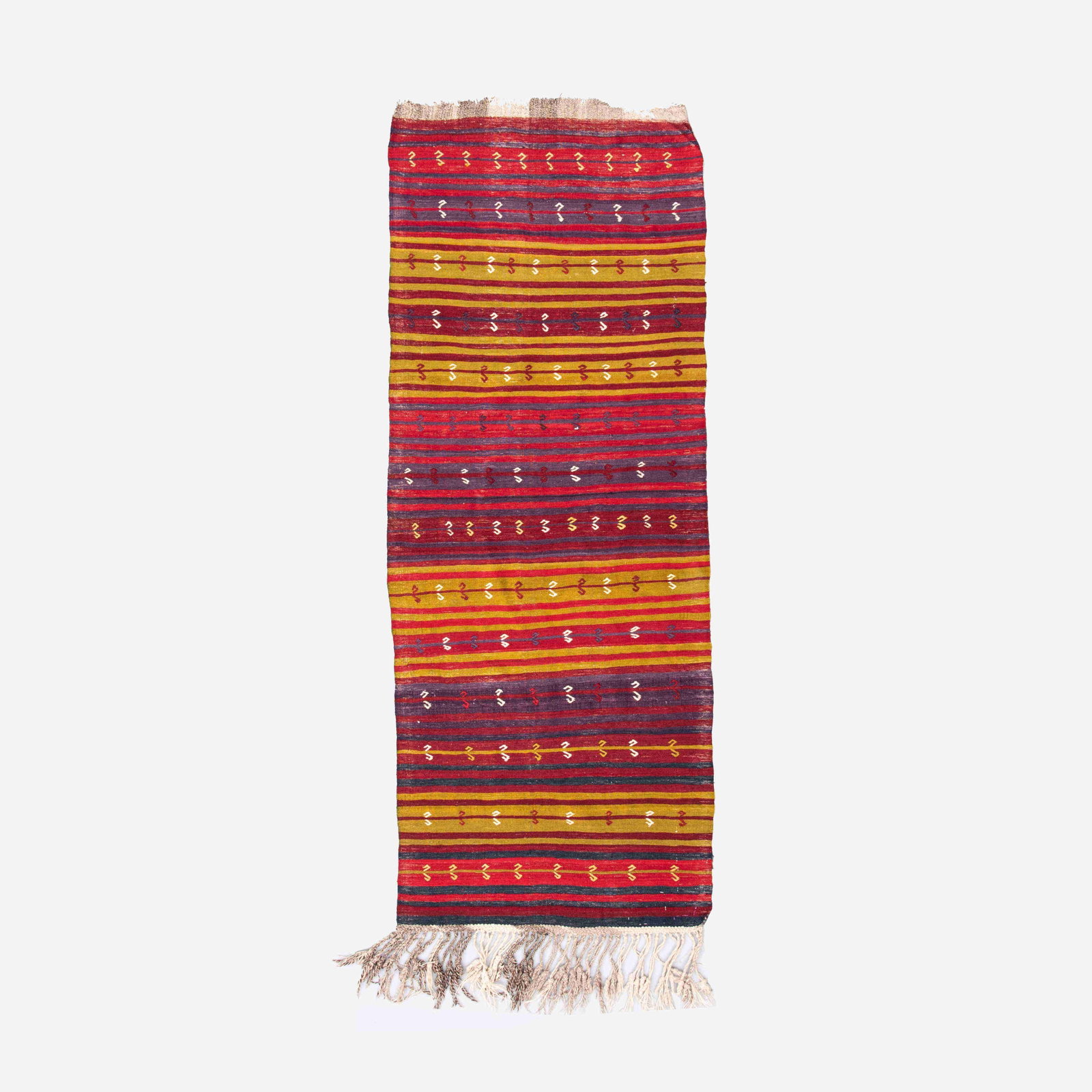 Authentic Handmade Anadol Wool on Wool Kilim 33.5 x 94.5: Authentic Handmade Anadol Wool on Wool Kilim 33.5 x 94.5 Discover the beauty of this authentic handmade Anadol Kilim crafted from premium wool on wool. Originating from Anadol, this exquisite piece sh