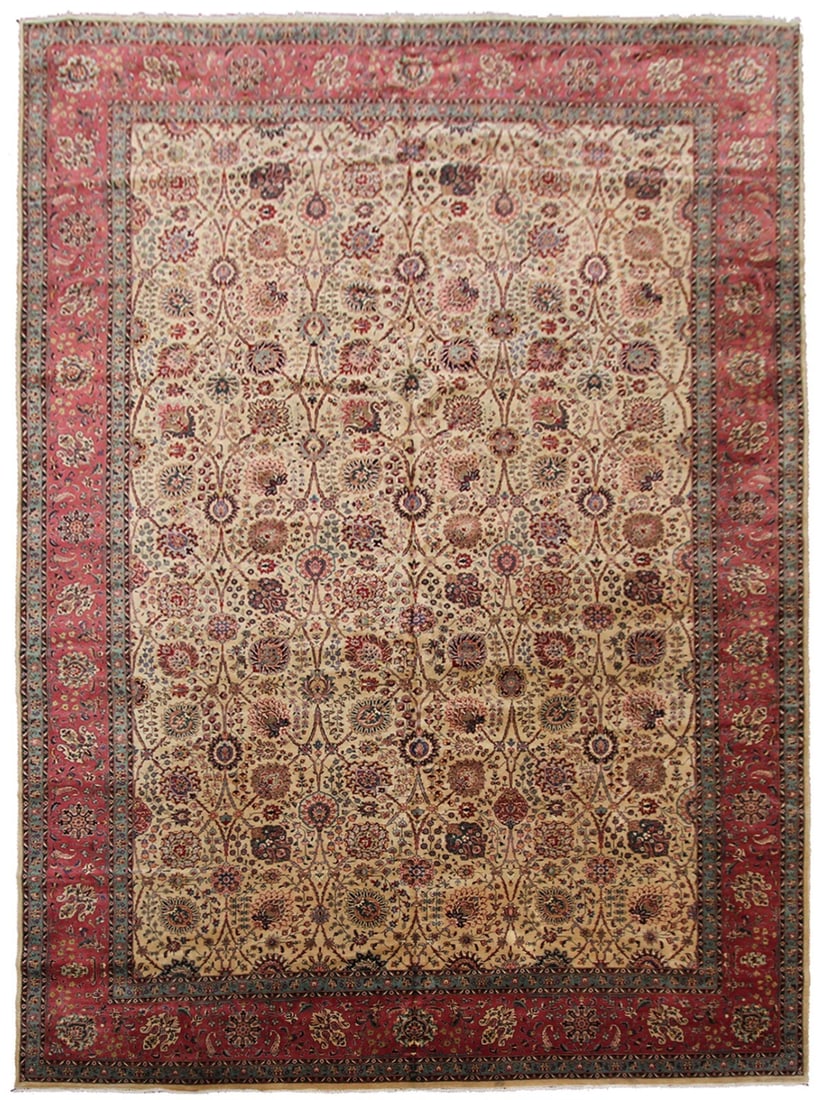 Vintage Tabriz Floral Wool Area Rug 11'2 x 16'4 (1 of 9)