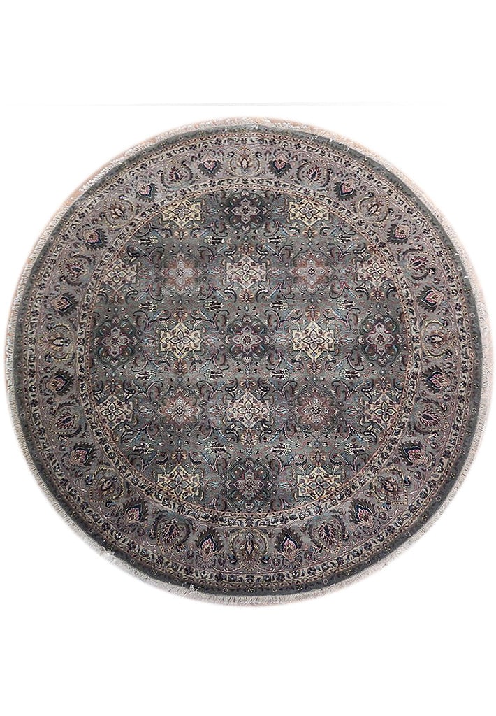 8 x 8 Feet Round Handmade Jaipur Wool Rug: 8 x 8 Feet Round Handmade Jaipur Wool Rug Free continental US Shipping This 8 x 8 feet round handmade Jaipur rug is hand-knotted by skilled artisans and crafted from high-quality natural wool. It feat
