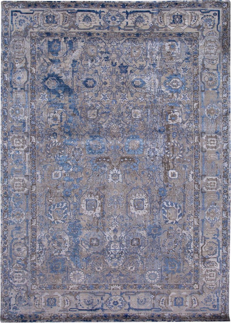 Stunning Blue Gray Abstract Wool Rug 10'1" x 14'3" Hand-Knotted: Stunning Blue Gray Abstract Wool Rug 10'1" x 14'3" Hand-Knotted Elevate your space with this stunning 21st Century Modern Contemporary Abstract Wool Rug. Hand-knotted from high-quality wool, this rug 
