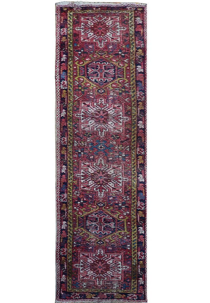 Handcrafted 2.1 x 7.7 Semi-Antique Persian Karaja Runner Rug (1 of 7)