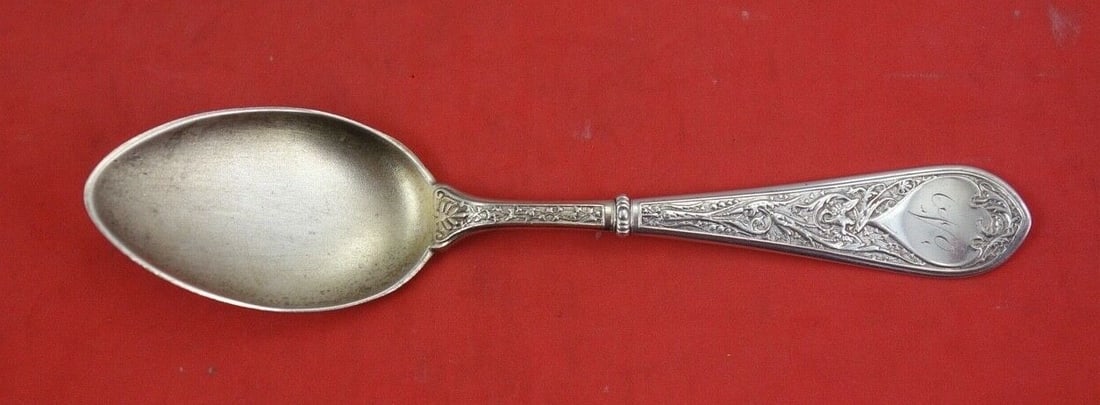 Gorham Raphael Sterling Silver Ice Cream Spoon 5 inch Monogrammed: Gorham Raphael Sterling Silver Ice Cream Spoon 5 inch Monogrammed Indulge in a touch of elegance with this exquisite ice cream spoon from the Raphael pattern by Gorham. Crafted from high-quality sterl