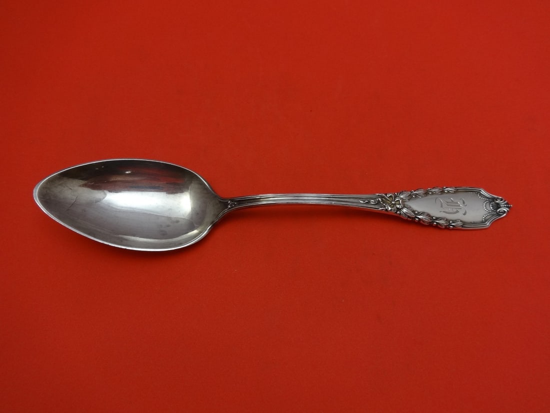 Lunt Sterling Silver Serving Spoon John Hancock Pattern Monogrammed 8 1/4" (1 of 1)