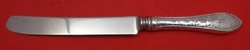 Whiting Adam Old French Sterling Silver Dinner Knife 9 3/4": Whiting Adam Old French Sterling Silver Dinner Knife 9 3/4" Sterling silver dinner knife in the Adam pattern by Whiting, featuring an Old French design and a hollow handle with stainless blade. It is 