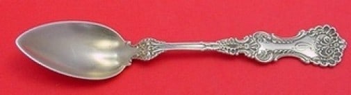 Whiting Pompadour Sterling Silver Grapefruit Spoon Gold Wash 5 1/4": Whiting Pompadour Sterling Silver Grapefruit Spoon Gold Wash 5 1/4" This exquisite grapefruit spoon features the elegant Pompadour pattern by Whiting Manufacturing Company. Crafted from high-quality s