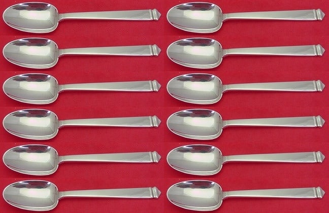 Tiffany & Co Hampton Sterling Silver Teaspoon Set 12 Pieces 6 Inches (1 of 3)