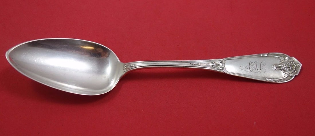 Rare Vanderslice Gargoyle Serving Spoon Sterling Silver 8 1/4": Rare Vanderslice Gargoyle Serving Spoon Sterling Silver 8 1/4" This rare Gargoyle serving spoon by Vanderslice features a striking pattern and is crafted from high-quality sterling silver. Measuring 8