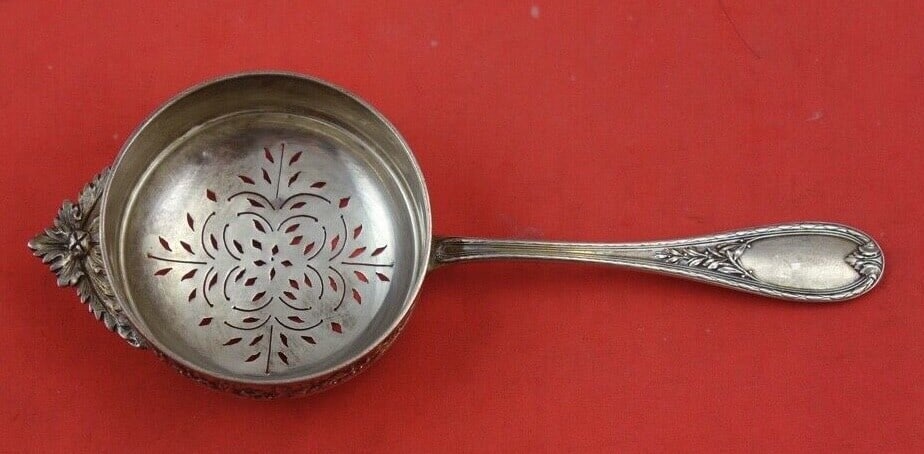 Empire Pattern Sterling Silver Tea Strainer by French Sterling 6.5" (1 of 2)