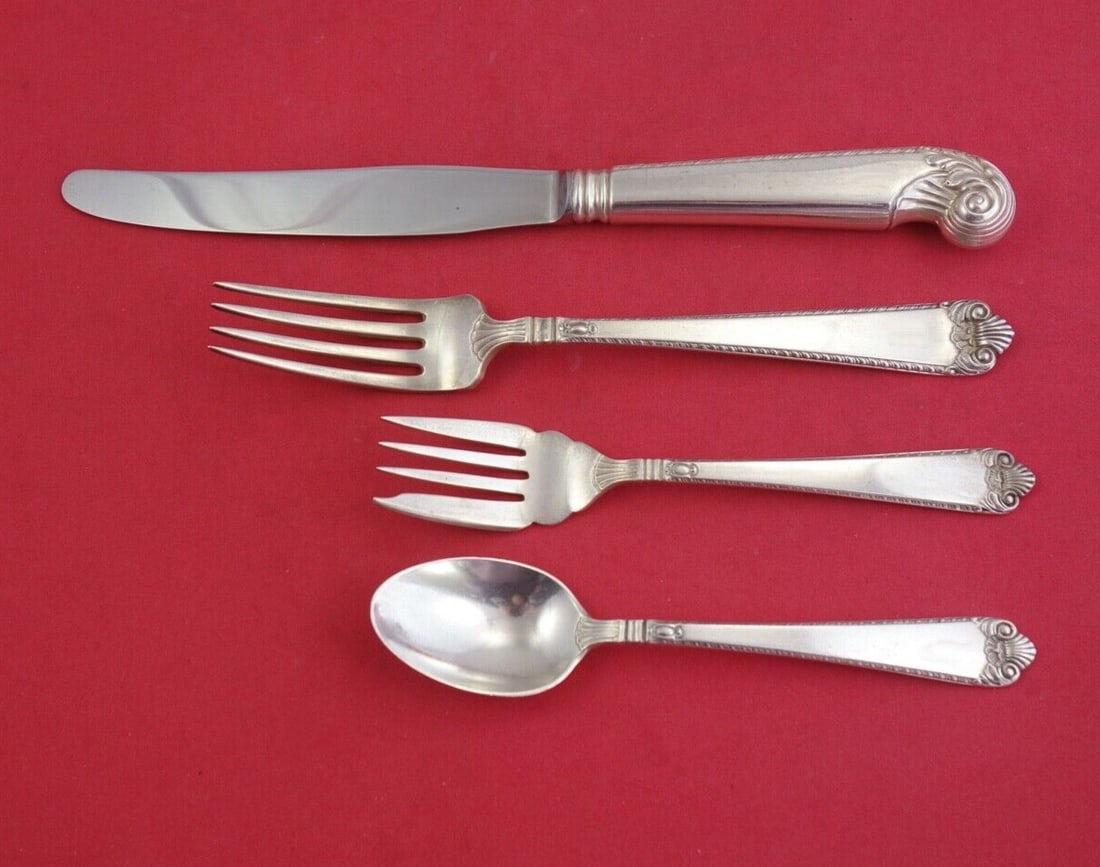 4pc Sterling Silver Place Setting Birks George II Plain (1 of 2)