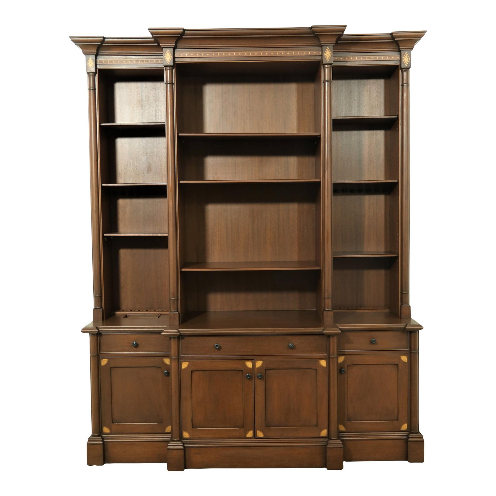 Custom Mahogany Pool Rack Bookcase with Adjustable Shelves (1 of 10)