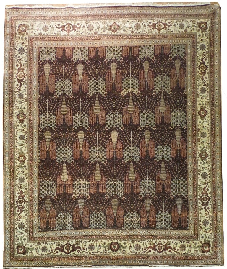 12' x 14' Brown Hand-Knotted Chobi Peshawar Area Rug from Pakistan: 12' x 14' Brown Hand-Knotted Chobi Peshawar Area Rug from Pakistan Free continental US Shipping Introducing the exquisite 12' x 14' Brown Chobi Peshawar Rug, a timeless masterpiece that brings a touch