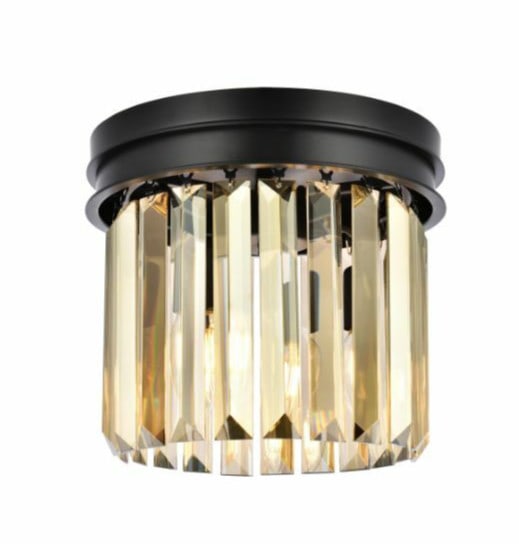 Sydney 3 Light Crystal Flush Mount Matte Black 12 in (1 of 9)