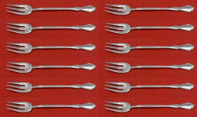 12 Sterling Silver Cocktail Forks Towle Fontana Pattern 5 1/2" (1 of 3)
