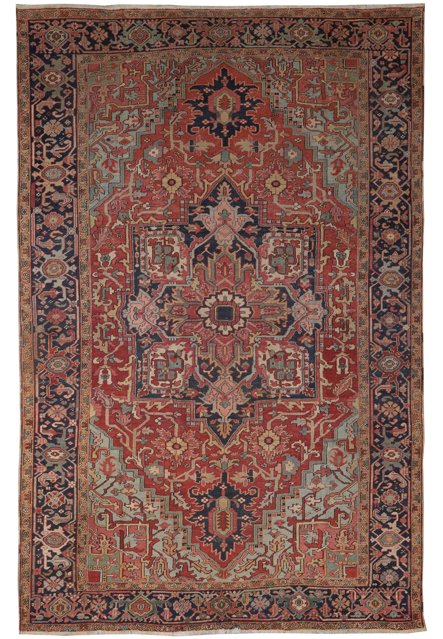 8 x 12 Antique Persian Heriz Serapi Hand Knotted Wool Rug (1 of 12)