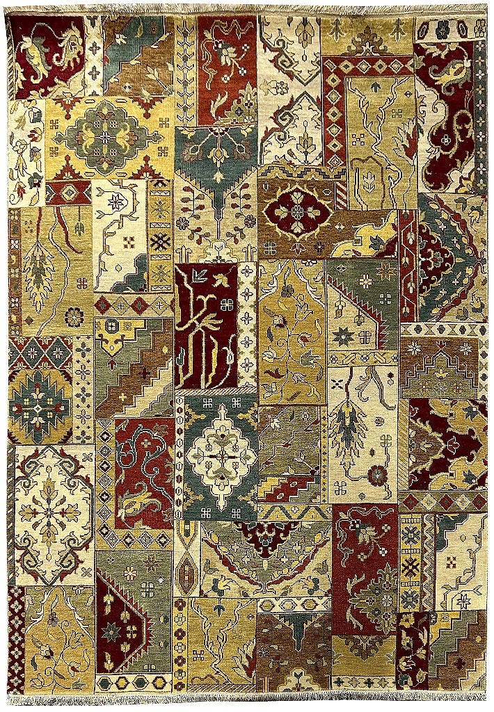 Handmade India Patchwork Area Rug 7.8 x 9.8 Multi-Color: Handmade India Patchwork Area Rug 7.8 x 9.8 Multi-Color Free continental US Shipping Transform your home with the modern elegance of this 7.8 x 9.8-foot patchwork pattern handmade rug from India. Craf