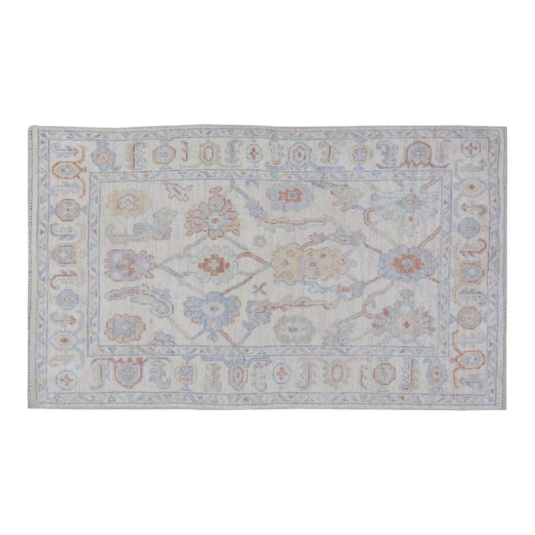 4'x5'9" Oushak Wool Area Rug Hand Knotted Turkish Stone Gray: 4'x5'9" Oushak Wool Area Rug Hand Knotted Turkish Stone Gray This Turkish Oushak rug is hand-knotted from wool using traditional techniques, blending classic artistry with a modern design sensibility.