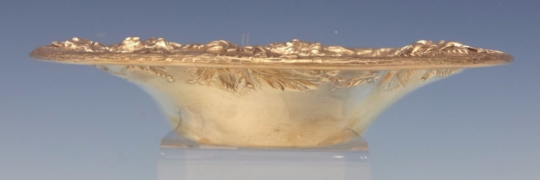 Kirk Repousse Sterling Silver Candy Dish Floral Design 7" Diameter (1 of 6)