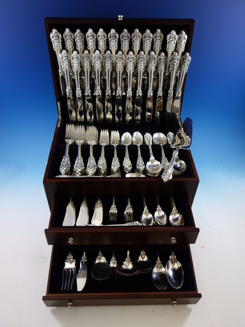 Grande Baroque Sterling Silver Flatware Set 203 Pcs by Wallace (1 of 12)