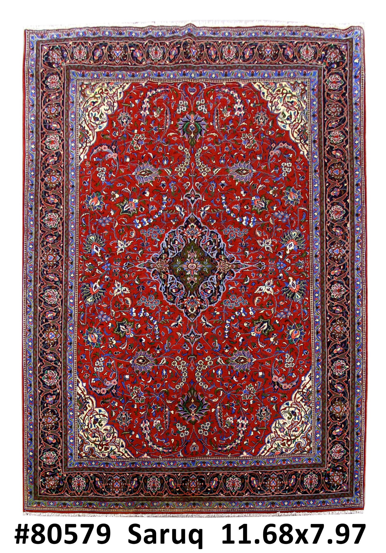 Handcrafted Persian Sarouk Mahal Rug 7'11 x 11'8 Soft Artisan Design: Handcrafted Persian Sarouk Mahal Rug 7'11 x 11'8 Soft Artisan Design Free continental US Shipping Introducing a stunning handcrafted Persian Sarouk Mahal rug, measuring 7' 11" x 11' 8". This exquisite