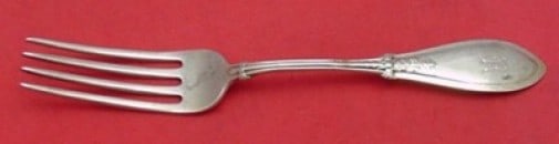 Sterling Silver Fork 7 Inch Italian Pattern by Whiting Monogrammed: Sterling Silver Fork 7 Inch Italian Pattern by Whiting Monogrammed This is a sterling silver regular fork in the Italian pattern by Whiting, measuring 7 inches in length. The fork is monogrammed, with
