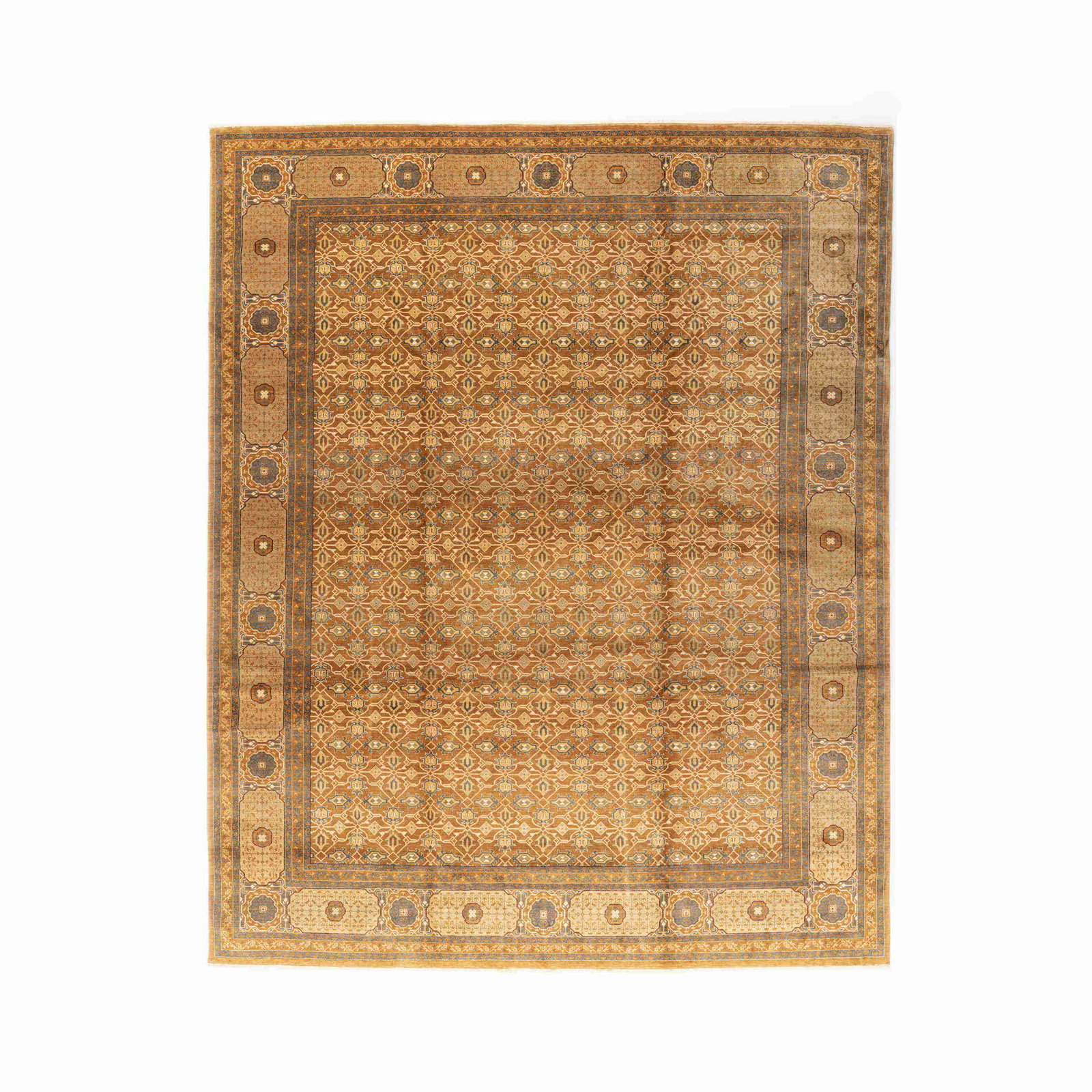 Authentic Handmade Memluk Wool Carpet 137 x 171.7 Inches: Authentic Handmade Memluk Wool Carpet 137 x 171.7 Inches Experience the elegance of the Authentic Handmade Memluk Carpet, crafted from high-quality wool on wool. This exquisite piece showcases traditi