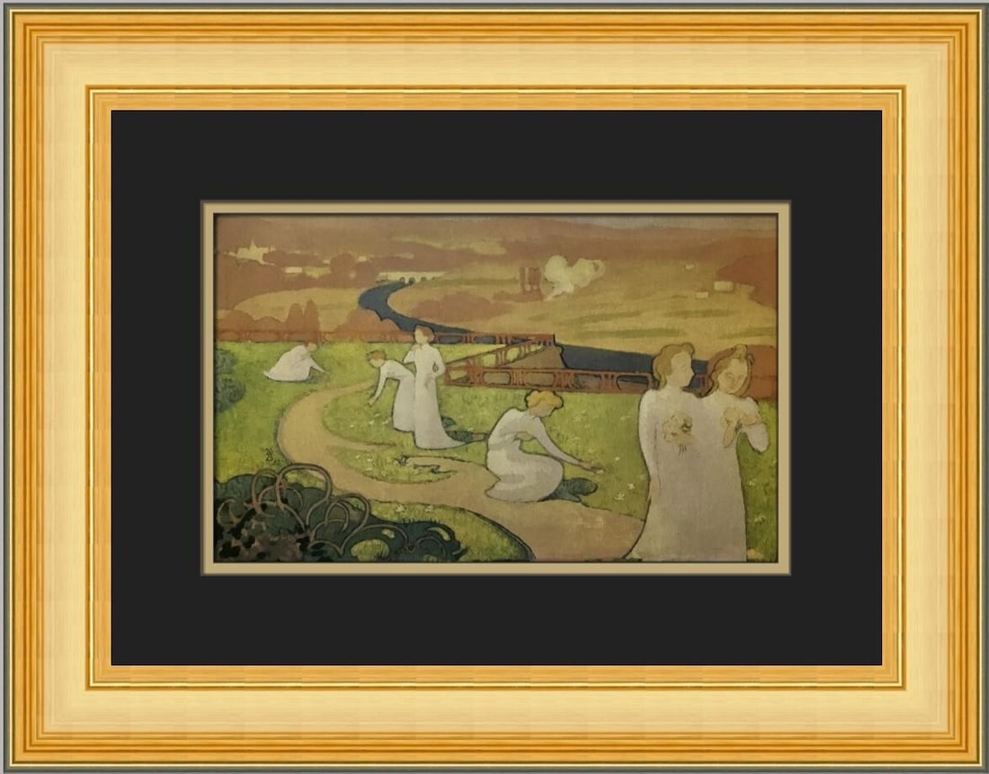 Maurice Denis April Custom Framed Print in 2" Gold Frame: Maurice Denis April Custom Framed Print in 2" Gold Frame This exquisite custom framed print titled "April" by artist Maurice Denis showcases the beauty of Impressionism. Measuring 15 in x 19 in overal