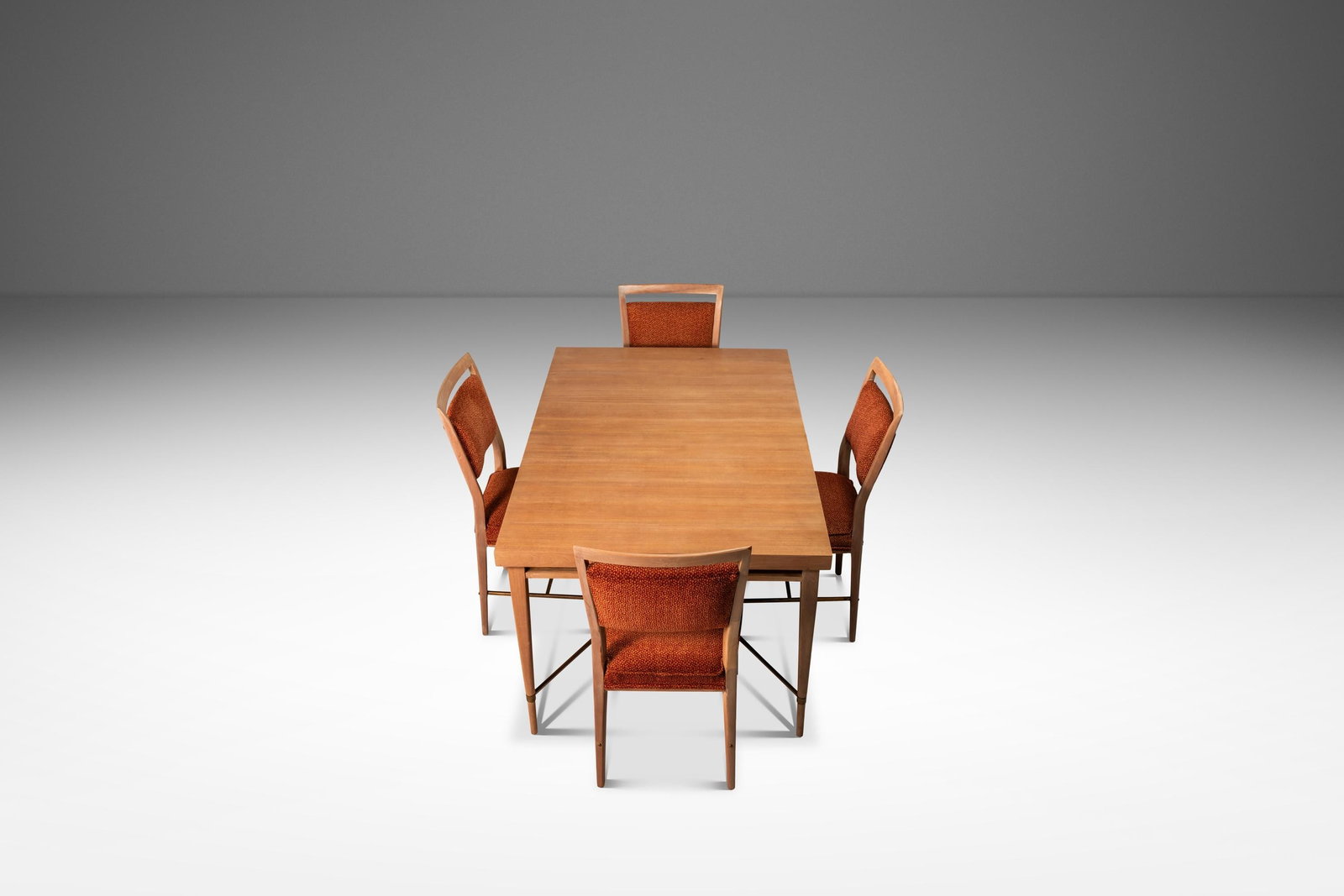 Rare Paul McCobb Mid-Century Modern Dining Set in Mahogany Brass 1950s (1 of 10)