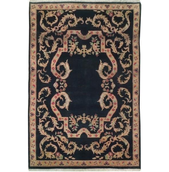 Handmade Jaipur Rug 6 x 8.8 ft Green Transitional Design: Handmade Jaipur Rug 6 x 8.8 ft Green Transitional Design Free continental US Shipping Enhance your living space with this exquisite 6 x 8.8 quality handmade Jaipur rug in a vibrant green transitional 
